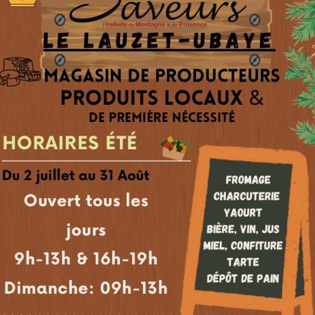 HORAIRES D'OUVERTURE "LA FERME AUX SAVEURS"
