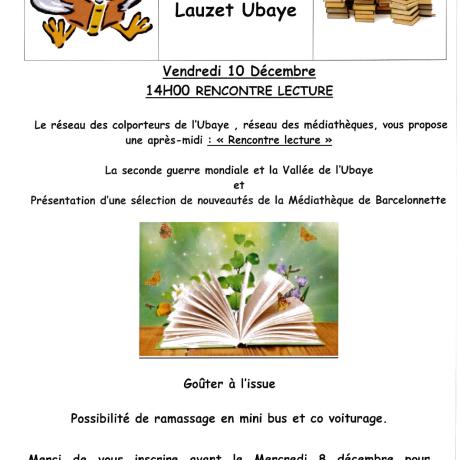 RENCONTRE LECTURE RENCONTRE LECTURE