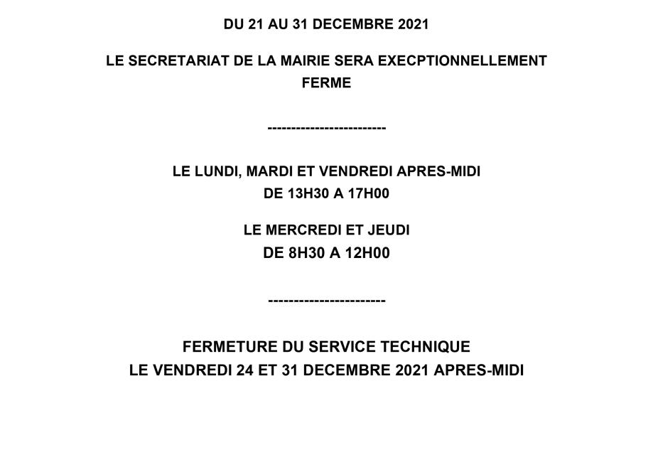 FERMETURE MAIRIE
